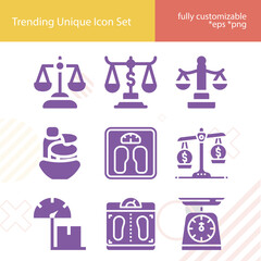 Simple set of models related filled icons.