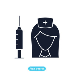 Medical Vaccine icon. Medical Syringe symbol template for graphic and web design collection logo vector illustration
