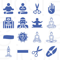16 pack of mediation  filled web icons set