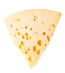 cheese with holes on a white background