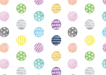 かわいい水彩模様_シームレス04