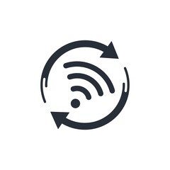 Update Wi-Fi connection. Refresh contacts. Vector linear icon isolated on white background.