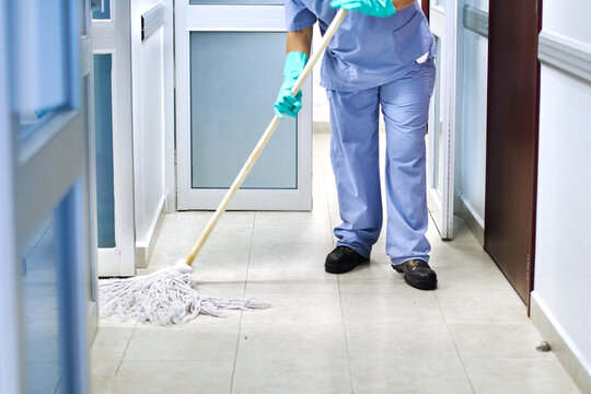 Cleaning staff in hospital