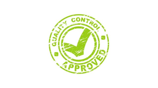 quality control approved- green logotype, icon animation