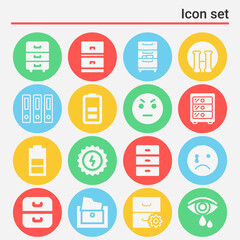 16 pack of complaint  filled web icons set