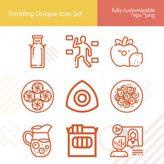 Simple set of calcium related lineal icons.