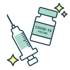 新型コロナウイルスワクチンと注射器