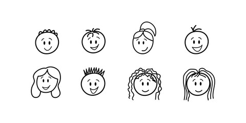 Fototapeta premium Stick figures. Children. Vector illustration.