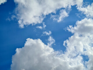 Bright blue sky and clouds
