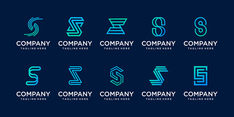 collection minimalism style S letter logo monogram.