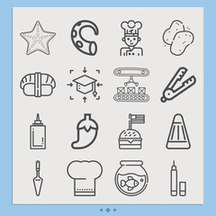 Simple set of accessory related lineal icons.