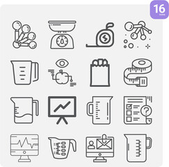 Simple set of assessing related lineal icons.