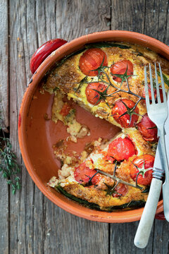 Frittata with Vine Tomatoes and Asparagus