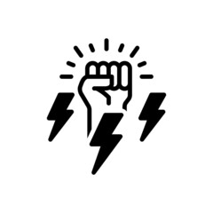 Black solid icon for power