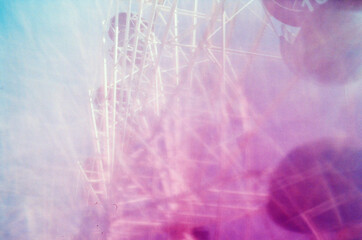 Double exposure shot of ferris wheel