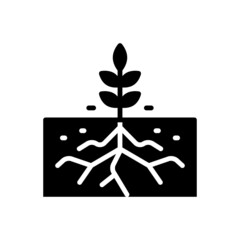 Black solid icon for root