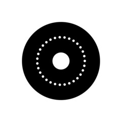 Black solid icon for round