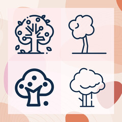 Simple set of willow related lineal icons