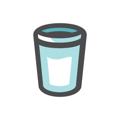 Glass with water Vector icon Cartoon illustration.
