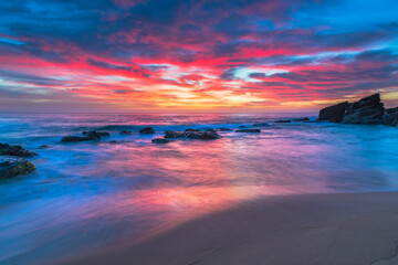 High cloud beautiful sunrise seascape
