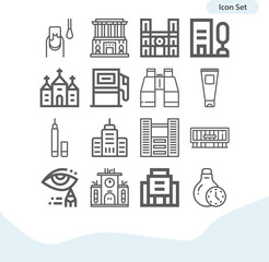 Simple set of races related lineal icons.