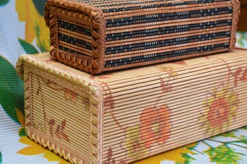 Decorative box made of wood for storing jewelry