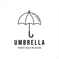 umbrella line art minimalist vector logo illustration design
