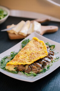 Omelette with mushrooms and cheese