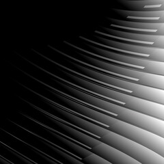Dark abstract technology background with metallic geometric shapes. silver steel gradient stripes. Vector design