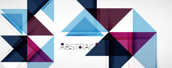 Geometric abstract background. Techno color triangle shapes. Vector illustration for covers, banners, flyers and posters and other designs