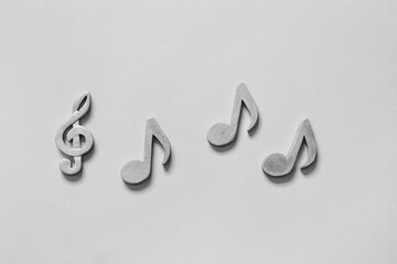 Music notes on light background