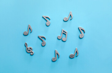 Music notes on color background