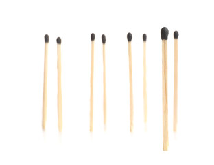 Many matches on white background