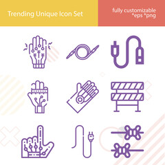 Simple set of boundary related lineal icons.