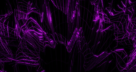 Render with abstract magenta curved mesh with highlights