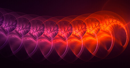 3D rendering abstract multicolor fractal light background
