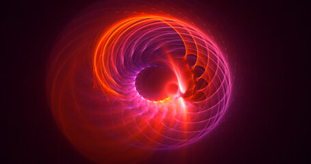 3D rendering abstract multicolor fractal light background