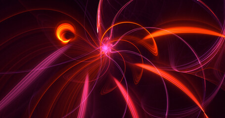 3D rendering abstract multicolor fractal light background