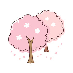 桜の木 2本