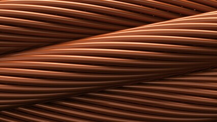 Orange wire rope. 3D illustration. 3D high quality rendering. 3D CG.