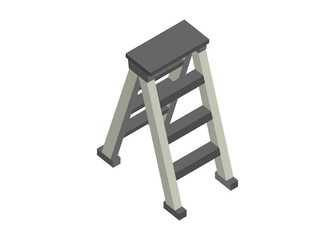 Folding ladder. Simple flat illustration.
