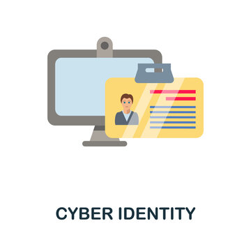 Cyber Identity flat icon. Color simple element from fintech collection. Creative Cyber Identity icon for web design, templates, infographics and more