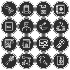 16 pack of treatise  lineal web icons set