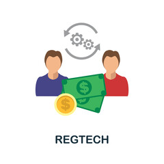 Regtech flat icon. Color simple element from fintech collection. Creative Regtech icon for web design, templates, infographics and more