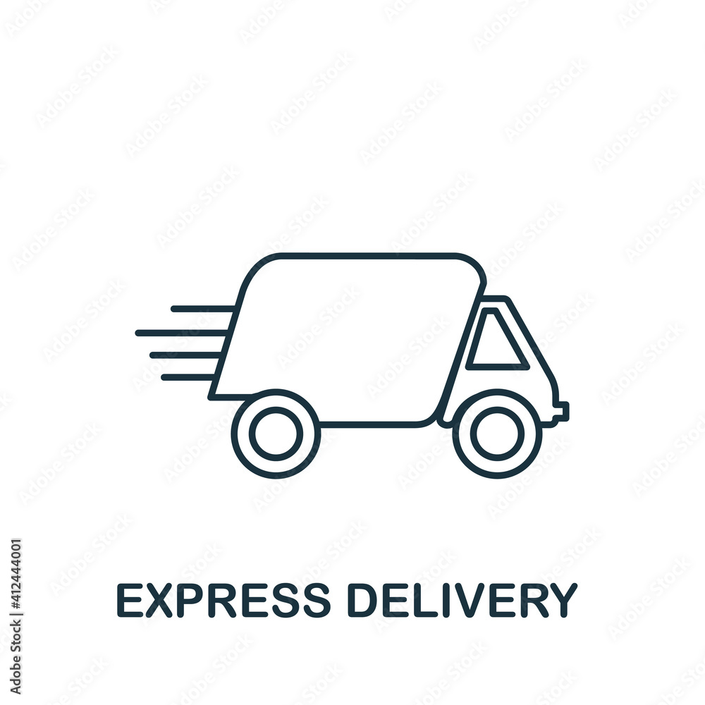 Poster express delivery icon. simple element from delivery collection. creative express delivery icon for w