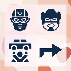 Simple set of heroic related filled icons