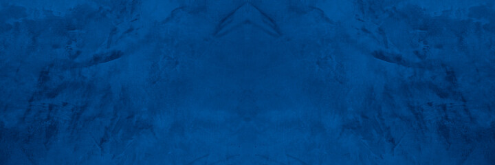 Old wall pattern texture cement blue dark abstract  blue color design are light with black gradient background.
