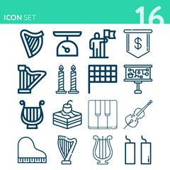 Obraz premium Simple set of 16 icons related to standard