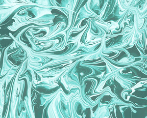 Neo-mint background, texture paint, trend colors. Abstract pattern resulting from mixing the caller with the base paint.