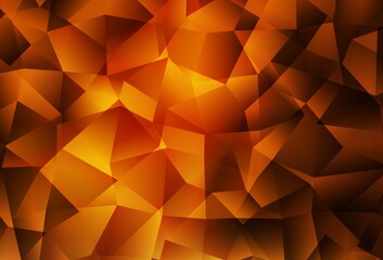 Dark Orange vector triangle mosaic template.
